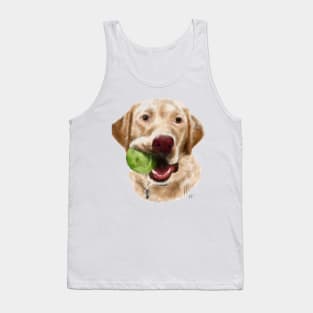 Yellow Lab With a Green Ball Tank Top